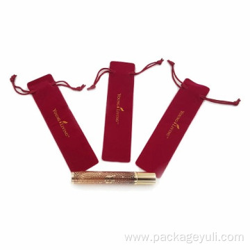 velvet beauty pouch with pattern LOGO